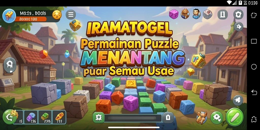 Tampilan gameplay IRAMATOGEL dengan berbagai teka-teki menantang.